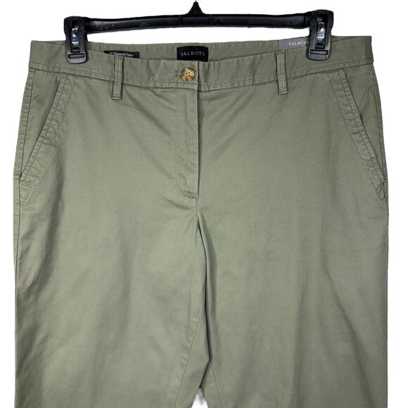 Talbots SZ 12 Relaxed Chino Ankle Pants Stretch Relaxed Leg Hi-Rise Zip-Fly New - Picture 2 of 9